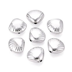 Silver Plated UV Plating Acrylic Beads, Shell Shape, Silver Plated, 14.5x16.5x7mm, Hole: 1.4~1.6mm
