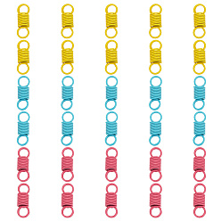 (52) Непрозрачная лаванда 30 шт. 3 цвета окрашенные распылением углеродистая сталь пружина с двумя отверстиями соединительные подвески, спиральные пружинные звенья растяжения, разноцветные, 31x10.5x10 мм, отверстие : 8 мм, 10 шт / цвет