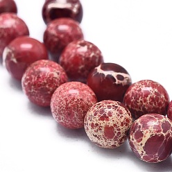 Pale Violet Red Natural Imperial Jasper Beads Strands, Dyed, Round, Pale Violet Red, 8mm, Hole: 1mm, about 49pcs/strand, 15.7 inch