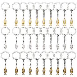 (52) Непрозрачная лаванда 30шт. 3 брелоки из железа и сплава разных цветов, Иисус рыбы, разноцветные, 80 мм, 10 шт / цвет