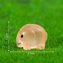 Сэнди Коричневый Фигурки слонов из светящейся смолы 3d, для домашнего украшения рабочего стола, светится в темноте, песчаный коричневый, 21x15 мм