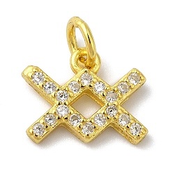 Водолей 925 серебряные шармы, с четким кубического циркония, созвездие, золотые, Водолей, 7.5x9.5x1 мм, отверстие : 2.5 мм