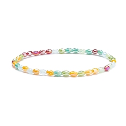 Yellow Sparkling Glass Beaded Stretch Bracelet for Women, Yellow, Inner Diameter: 2-3/8 inch(5.9cm)