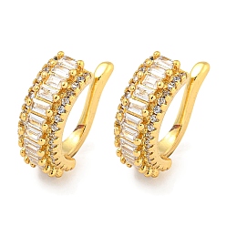 Настоящее золото 18K Серьги-манжеты из циркония, реальный 18 k позолоченный, 15x6 мм