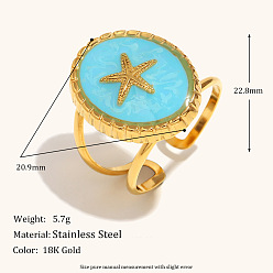 Oval 304 манжетные кольца из нержавеющей стали и эмали, реальный 18 k позолоченный, овальные, внутренний диаметр: 15~20 мм