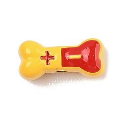 Желтый Окрашенного распылением сплава бисер, без кадмия, без никеля и без свинца, эмаль бисера, кость, желтые, 6.5x14x6 мм, отверстие : 1.8 мм