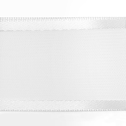 White Polyester Organza Ribbon with Satin Edge, White, 1 inch(25mm), about 50yards/roll(45.72m/roll)