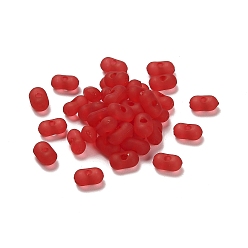 FireBrick Transparent Acrylic Beads, Frosted, Peanut, FireBrick, 6x4x3mm, Hole: 1mm, about 10230pcs/500g