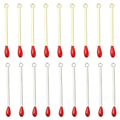 Платиновый & Золотой 20шт 2 цвета подвески из эмалированного сплава с покрытием, без свинца, без кадмии и без никеля, чары из спичек, платиной и золотом, 49x4.5x5 мм, отверстие : 1.8 мм, 10 шт / цвет