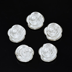 Ivoire Perles de nacre en plastique ABS, fleur, blanc crème, 17x16.5x8mm, Trou: 2mm, environ480 pcs / 500 g
