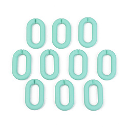 Aquamarine Opaque Spray Painted Acrylic Linking Rings, Quick Link Connectors, for Cable Chains Making, Unwelded, Oval, Aquamarine, 27x16.5x4.5mm, Inner Diameter: 18x7.5mm