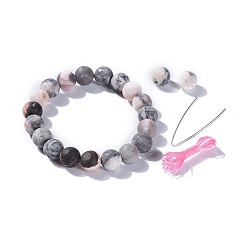 Zebra-Jaspis Natürliche Zebra Jaspis Perlen Stretch Armbänder, mit elastischem Faserdraht und Verpackungsbox, 2-1/8 Zoll (5.3~5.4 cm)
