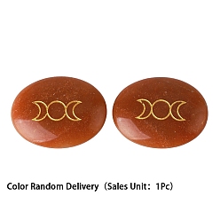 Другие Нефриты Натуральные лечебные камни оранжевый нефрит, круглые камни, карманные пальмовые камни для балансировки рейки, 43x33 мм