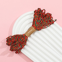 (123L) Белый крем непрозрачный блеск Двухцветные хлопковые нити с эффектом металлик, макраме шнур, декоративные нитки, для поделок ремесел, упаковка подарков и изготовление ювелирных изделий, огнеупорный кирпич, 1.5 мм, около 10.94 ярдов (10 м) / моток