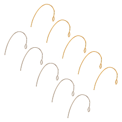 Mixed Color 304 Stainless Steel Earring Hooks, with Vertical Loop, Mixed Color, 25x14x4mm, Hole: 3mm, 21 Gauge, Pin: 0.7mm, 2colors, 50pcs/color, 100pcs/box