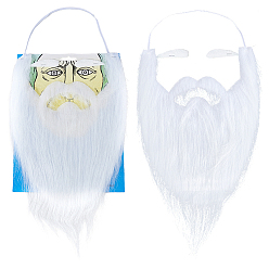 Белый Тканевые искусственные брови и усы, рождественские аксессуары для косплея Санта-Клауса, белые, 15~16x57x1 мм