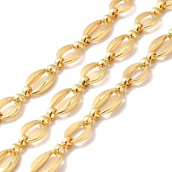 Real 18K Gold Plated Rack Plating Brass Oval Link Chains, Unwelded, with Spool, Cadmium Free & Nickel Free & Lead Free, Real 18K Gold Plated, Link: 13x8x2.5mm, 10.5x8x1.5mm