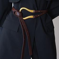 Кокосово-Коричневый Ремни-цепочки из искусственной кожи с застежками из золотистого сплава, кокосового коричневый, 1250 мм