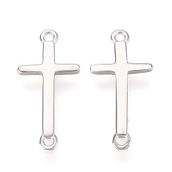 Платина 925 подвески из стерлингового серебра, религиозные перекрестные ссылки, родий, платина, 18.5x8.5x1 мм, отверстие : 1~1.2 мм
