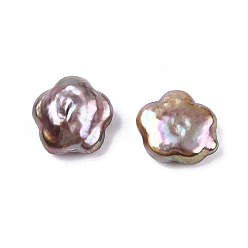 Púrpura Media Perlas keshi naturales barrocas, perlas de agua dulce, sin agujero / sin perforar, flor, púrpura medio, 11~11.5x11.5~12x5~5.5 mm