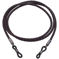 Кокосово-Коричневый Ремешок на шею из коровьей кожи для очков, шнурок для очков с резиновыми петлями на концах, кокосового коричневый, 700 мм