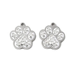 Собака 201 из нержавеющей стали горный хрусталь подвески, с эмалью, цвет нержавеющей стали, собака, 14.5x13.5x2 мм, отверстие : 1.2 мм