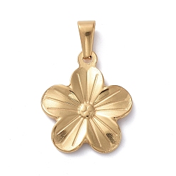 Золотой 304 подвески из нержавеющей стали, цветок, золотые, 23x20x2.5 мм, отверстие : 8x3 мм