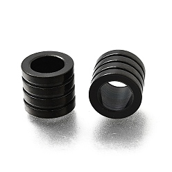 Черный 304 шарики из нержавеющей стальной трубы, полосатая трубка, чёрные, 9x10 мм, отверстие : 6.5 мм