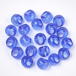 Royal Blue Transparent AS Plastic Charms, Suzumaru Beads, Faceted, Round, Royal Blue, 10x10x9mm, Hole: 3mm, about 1350pcs/500g