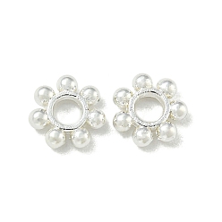 Серебро Покрытие стойки прокладками из цинкового сплава, долговечный, цветок, серебряные, 5x1.5 мм, отверстие : 1.8 мм