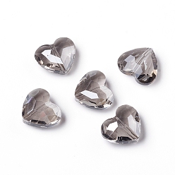 Сатин Гальванические стеклянные бусины, граненые, сердце, атлас, 10.3x12x5.3 мм, отверстие : 1.2 мм