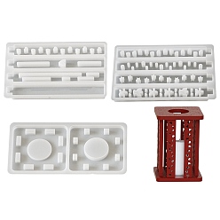 Rectangle Силиконовые формы, формы для подсвечников, формы для литья гипсовой смолы, белые, прямоугольные, 175x116x11 мм