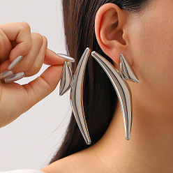 Stick Преувеличенные серьги-гвоздики из сплава, платина, придерживаться, 89x24 мм