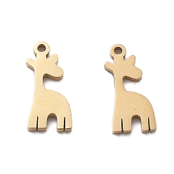 Настоящее золото 14K 304 прелести нержавеющей стали, прелести жирафа, ионное покрытие (ip), реальный 14 k позолоченный, 9x4.5x0.5 мм, отверстие : 0.8 мм