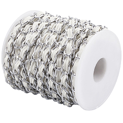 Белый 10ярды окисления алюминиевых канатных цепей, с искусственной кожей, несварные, с пустыми пластиковыми катушками 1pc, белые, 7x3.5 мм