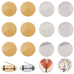 (52) Непрозрачная лаванда 20 шт. 2 цвета, вакуумное покрытие PVD 304 оправы для кабошонов из нержавеющей стали для броши, плоско-круглые, разноцветные, 25 мм, 10 шт / цвет