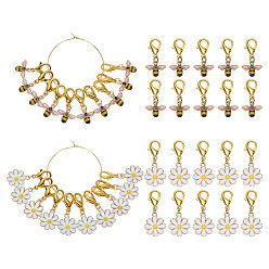 (52) Непрозрачная лаванда 10 шт. 2 маркеры стежков с замком подвески из сплава эмали, Сплав с застежками когтя омара, разноцветные, 2.7~36 см, 10 шт / стиль