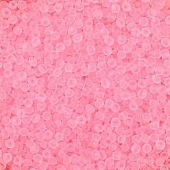 Pink Стеклянный бисер матового цвета, рондель, розовые, 4 мм, отверстие : 1 мм, о 100 шт / комплект