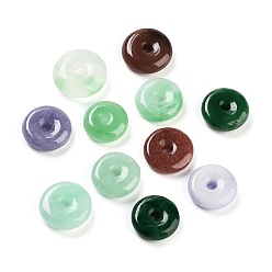 Myanmar Jade Natural Myanmar Jade/Burmese Jade Charms, Dyed, Donut/Pi Disc Charms, 12~15x3.5~5mm, Hole: 2mm