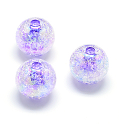 Розовато-лиловый Хрустальный стиль акриловые бисер, цвет AB, внутренний цвет, круглые, розовато-лиловый, 18 мм, Отверстие : 4 мм , около 150 шт / 500 г