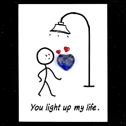 Содалитовое Украшения в виде сердца из натурального содалита, с бумажными карточками, фигурка для украшения дома, энергетический камень рейки для исцеления, 15 мм