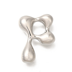 Letter P Стойки обшивки латунные бусины, письмо-шар, для изготовления именных ожерелий, долговечный, без свинца и без кадмия, платина, Письмо P, 23x17x7 мм, отверстие : 2 мм