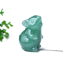 Зеленый Авантюрин Натуральные зеленые авантюриновые фигурки мышей, статуи для украшения рабочего стола для домашнего офиса, 35 мм