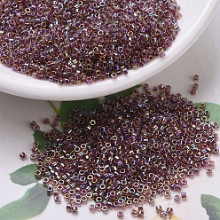 (DB0091) Светлый Топазовый AB с Клюквенной Подкладкой Бусины miyuki delica, цилиндр, японский бисер, 11/0, (дб 0091) светлый топаз клюквенный, 1.3x1.6 мм, отверстия: 0.8 мм, около 20000 шт / мешок, 100 г / мешок