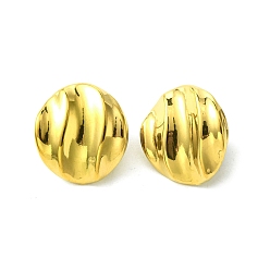 Round Ion Plating(IP) 304 Stainless Steel Stud Earrings for Women, Round, 25x23mm