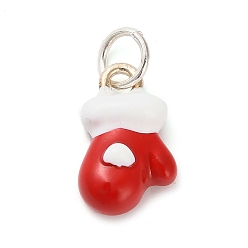 Другие Подвески из эмалевого сплава с рождественской тематикой, с целью перехода в кольце, перчатки, 17.5x11x6 мм, отверстие : 5 мм