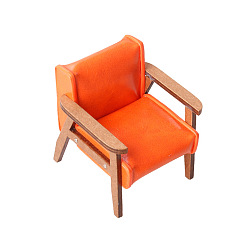 Оранжевый Миниатюрные украшения из дерева, аксессуары для домашнего кукольного домика с микро-ландшафтом, притворяясь опорными украшениями, диван, оранжевые, 61x65x67 мм