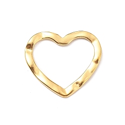 Настоящее золото 18K 304 нержавеющей стали связывающий кольца, текстурированное сердце, реальный 18 k позолоченный, 17.5x20x1 мм, внутренний диаметр: 12x16 мм