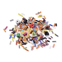 (52) Непрозрачная лаванда Стеклянные бусины, трубка, тип смешивания, разноцветные, 2~14x2~7 мм, отверстие : 0.8~2.5 мм