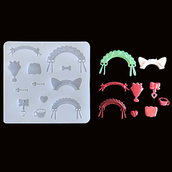 Белый DIY силиконовые формы для кулона, изготовление украшений, формы для литья смолы, для уф-смолы, изготовление ювелирных изделий из эпоксидной смолы, разнообразные, белые, 106x112x8 мм